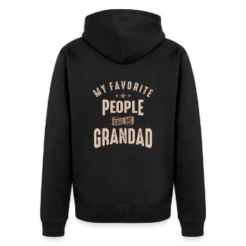 Mes gens préférés m’appellent grand-père - Veste à capuche bio Premium Unisexe - noir - Dos - Nico (187cm)