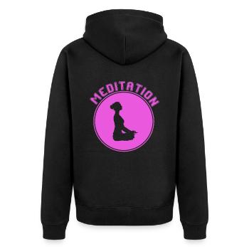 Méditation - Veste à capuche bio Premium Unisexe - noir - Dos - Nico (187cm)