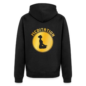 Méditation - Veste à capuche bio Premium Unisexe - noir - Dos - Nico (187cm)