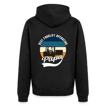 Lagerarbeiter Warenhaus Gabelstaplerfahrer - Unisex Premium Bio Zip Hoodie - Schwarz - Hinten - Nico (187cm)