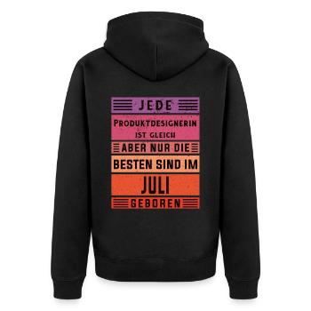 Technischer Geburtstag Juli geboren - Unisex Premium Bio Zip Hoodie - Schwarz - Hinten - Nico (187cm)