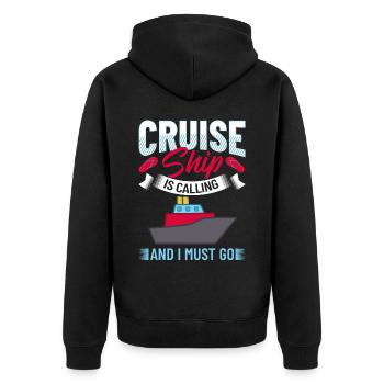 Cruise Ship Cruise Cruise Cruise - Unisex Premium Organic Zip Hoodie - black - Back - Nico (187cm)