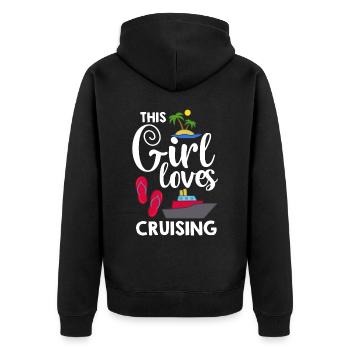 Cruise Ship Cruise Cruise Cruise - Unisex Premium Organic Zip Hoodie - black - Back - Nico (187cm)