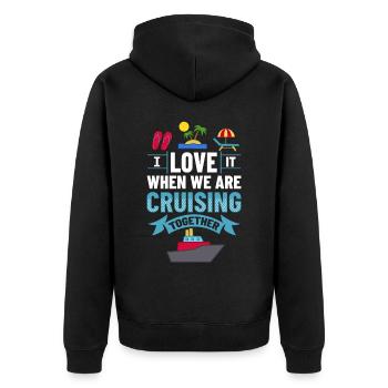 Cruise Ship Cruise Cruise Cruise - Unisex Premium Organic Zip Hoodie - black - Back - Nico (187cm)