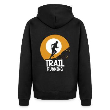 Trail Running Course Course Trail Run - Veste à capuche bio Premium Unisexe - noir - Dos - Nico (187cm)