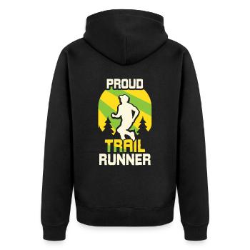 Fier Trail Runner Race Trail Running - Veste à capuche bio Premium Unisexe - noir - Dos - Nico (187cm)