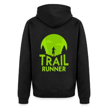 Trail Runner Running Race Trail Running - Unisex Premium Organic Zip Hoodie - black - Back - Nico (187cm)