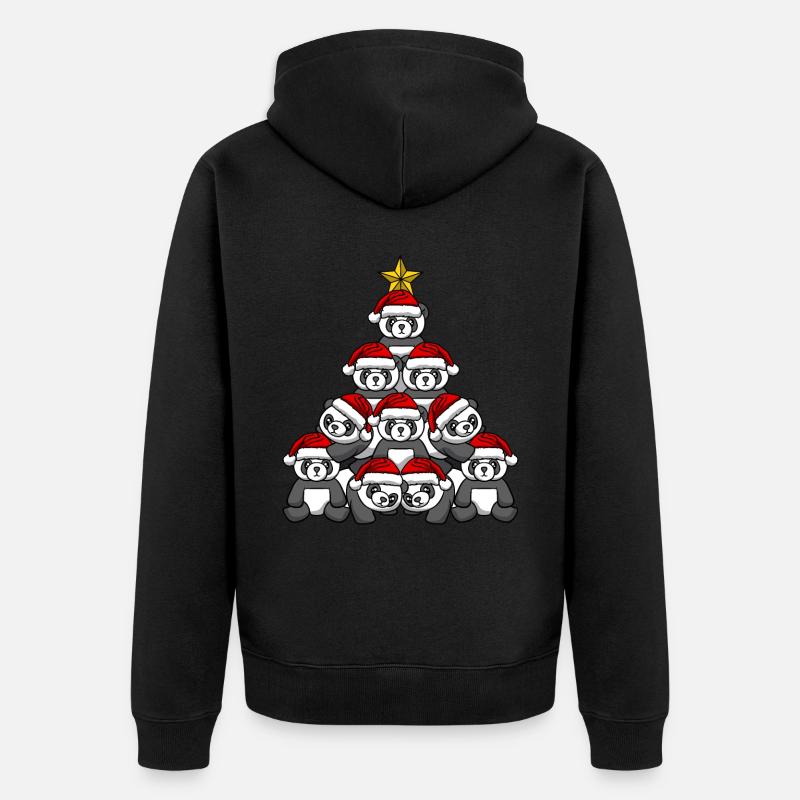 Arbre de Noël Panda - Veste à capuche bio Premium Unisexe - noir