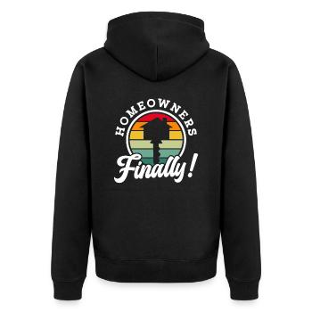 Endlich Hauseigentümer Hausbesitzer Haus Hausherr - Unisex Premium Bio Zip Hoodie - Schwarz - Hinten - Nico (187cm)