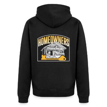 Hauseigentümer Hausbesitzer Hausherr Haus - Unisex Premium Bio Zip Hoodie - Schwarz - Hinten - Nico (187cm)