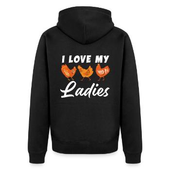J’aime mes dames Poulet Poussins Poussins Poulets - Veste à capuche bio Premium Unisexe - noir - Dos - Nico (187cm)