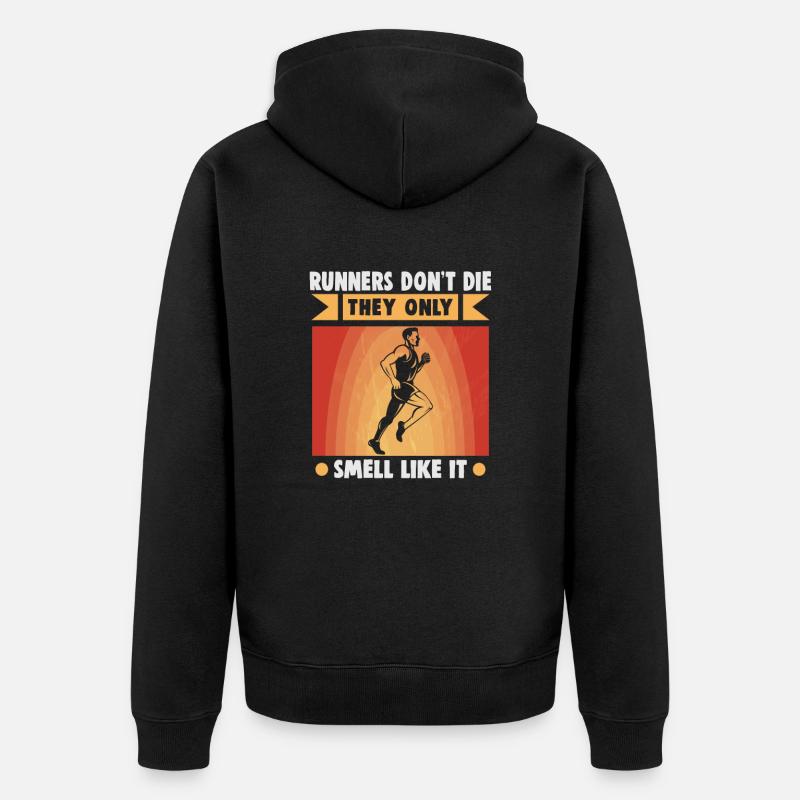 Running Marathon Runner Running - Veste à capuche bio Premium Unisexe - noir