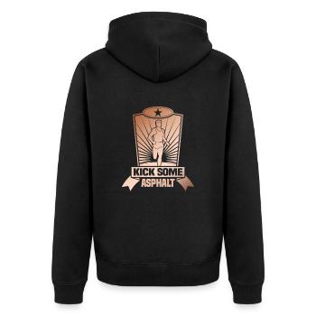 Running Marathon Runner Running - Unisex Premium Organic Zip Hoodie - black - Back - Nico (187cm)