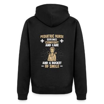 Infirmière pédiatre Infirmière dialyse Infirmière - Veste à capuche bio Premium Unisexe - noir - Dos - Nico (187cm)