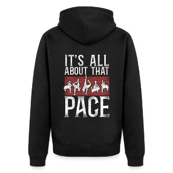 Running Runner Half Marathon - Unisex Premium Bio Zip Hoodie - Schwarz - Hinten - Nico (187cm)