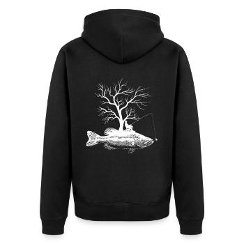 Arbre graphique - Achigan à grande bouche poisson - Veste à capuche bio Premium Unisexe - noir - Dos - Nico (187cm)