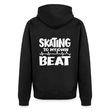 Skating To My Own Beat Heartbeat Skater Gift idea - Unisex Premium Organic Zip Hoodie - black - Back - Nico (187cm)