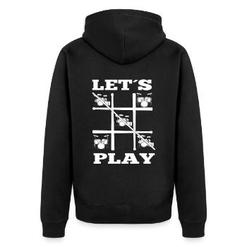 Lets Play Drums Drumset Drummer Gifts - Unisex Premium Organic Zip Hoodie - black - Back - Nico (187cm)