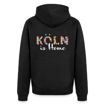 Köln Cologne Kölle Kölnerin Kölner Karneval - Unisex Premium Bio Zip Hoodie - Schwarz - Hinten - Nico (187cm)