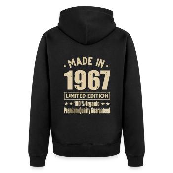 Fabriqué en 1967 Vintage Retro Limited Edition - Veste à capuche bio Premium Unisexe - noir - Dos - Nico (187cm)