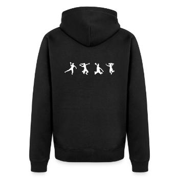 Handball Motiv Handballspieler Handballer Sport - Unisex Premium Bio Zip Hoodie - Schwarz - Hinten - Nico (187cm)
