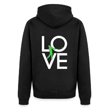 Gulf - Unisex Premium Organic Zip Hoodie - black - Back - Nico (187cm)
