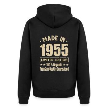 Fabriqué en 1955 Vintage Retro Limited Edition - Veste à capuche bio Premium Unisexe - noir - Dos - Nico (187cm)