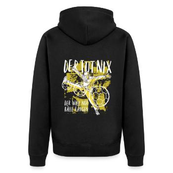 Handball Spruch Handballspieler Handballer Humor - Unisex Premium Bio Zip Hoodie - Schwarz - Hinten - Nico (187cm)