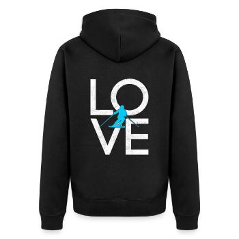 Ski - Unisex Premium Organic Zip Hoodie - black - Back - Nico (187cm)