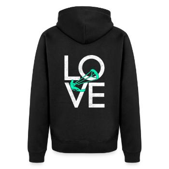 Kite surfing - Unisex Premium Organic Zip Hoodie - black - Back - Nico (187cm)