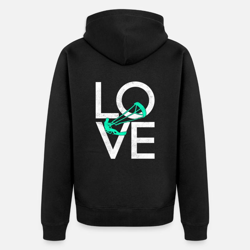 Kite surf - Veste à capuche bio Premium Unisexe - noir