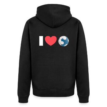 Handball Motiv Handballspieler Handballer Sport - Unisex Premium Bio Zip Hoodie - Schwarz - Hinten - Nico (187cm)