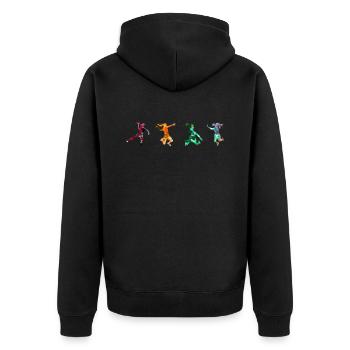Handball Motiv Handballspieler Handballer Sport - Unisex Premium Bio Zip Hoodie - Schwarz - Hinten - Nico (187cm)