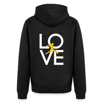 Parkour - Unisex Premium Bio Zip Hoodie - Schwarz - Hinten - Nico (187cm)