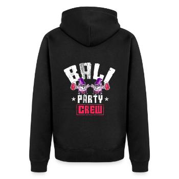 Bali Party Crew - Unisex Premium Organic Zip Hoodie - black - Back - Nico (187cm)