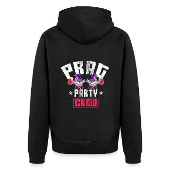 Prag Party Crew - Unisex Premium Bio Zip Hoodie - Schwarz - Hinten - Nico (187cm)