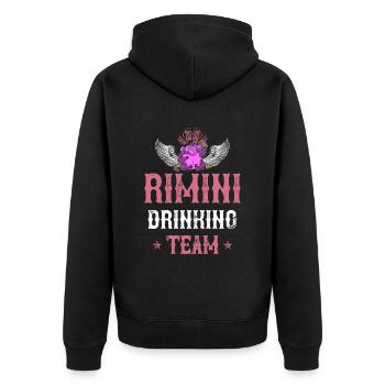 Rimini Drinking Équipe - Veste à capuche bio Premium Unisexe - noir - Dos - Nico (187cm)