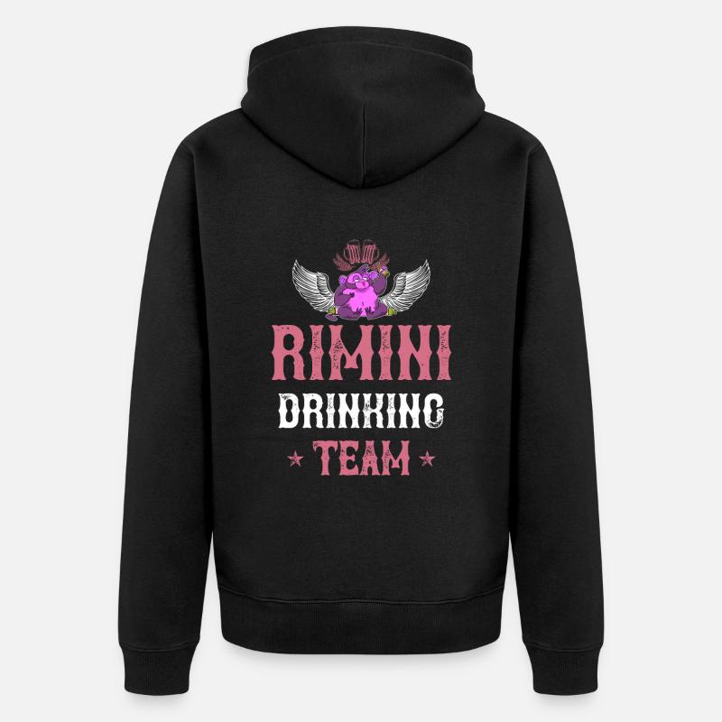 Rimini Drinking Team - Unisex Premium Bio Zip Hoodie - Schwarz