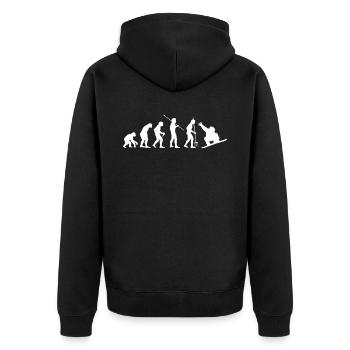 Snowboard - Unisex Premium Bio Zip Hoodie - Schwarz - Hinten - Nico (187cm)