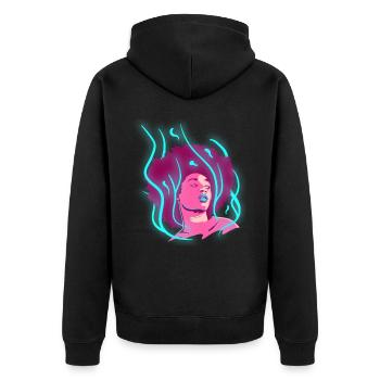 Afro Girl Black Story Mélanine Black St - Veste à capuche bio Premium Unisexe - noir - Dos - Nico (187cm)