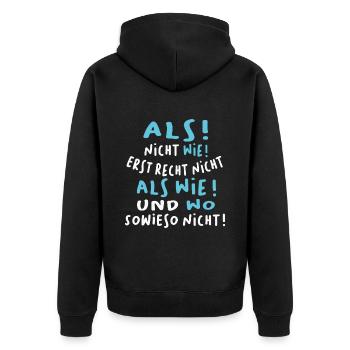 Grammatik Deutsch Lehrer und Lehrerin - Unisex Premium Bio Zip Hoodie - Schwarz - Hinten - Nico (187cm)
