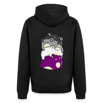 Fierté asexuée Kawaii Frog Bunch Asexué Fl - Veste à capuche bio Premium Unisexe - noir - Dos - Nico (187cm)