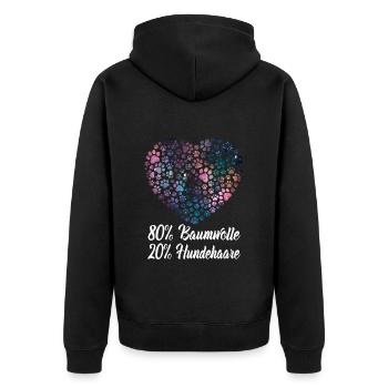 Coton Poils de chien Pattes Coeur - Dictons de chien - Veste à capuche bio Premium Unisexe - noir - Dos - Nico (187cm)