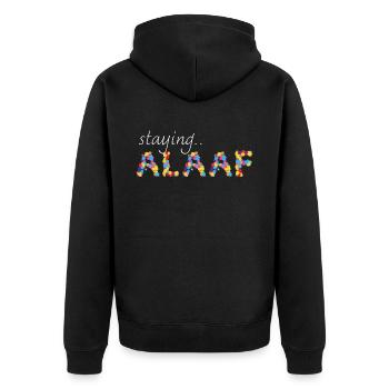 Staying Alaaf Karneval Fasching Konfetti - Unisex Premium Bio Zip Hoodie - Schwarz - Hinten - Nico (187cm)