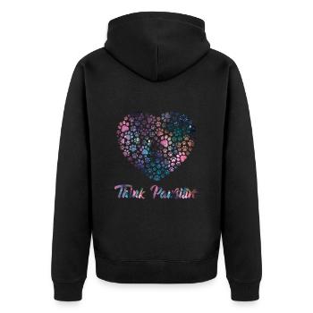 Think Positive ( Pawsitiv ) Dog Heart - Dictons pour chiens - Veste à capuche bio Premium Unisexe - noir - Dos - Nico (187cm)