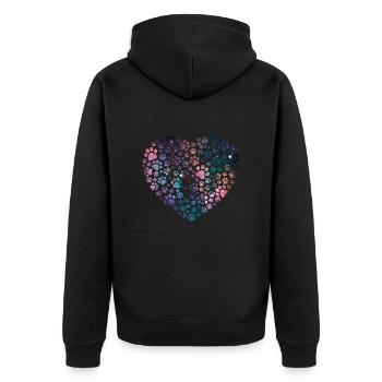Cœur de chien avec pattes dans la galaxie Dictons de chien - Veste à capuche bio Premium Unisexe - noir - Dos - Nico (187cm)