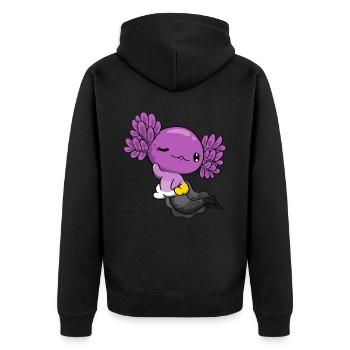 Monosexual Pride Kawaii Axolotl Monosexual Fl - Veste à capuche bio Premium Unisexe - noir - Dos - Nico (187cm)