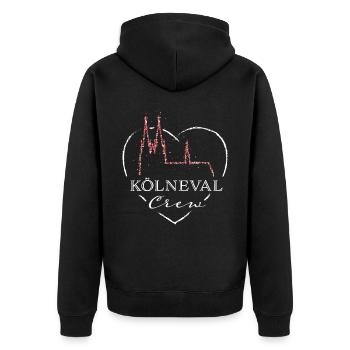 Kölner Dom Rot Weiss Köln Karneval Fasching - Unisex Premium Bio Zip Hoodie - Schwarz - Hinten - Nico (187cm)