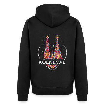 Kölner Dom Köln Karneval Kölner Fasching Konfetti - Unisex Premium Bio Zip Hoodie - Schwarz - Hinten - Nico (187cm)