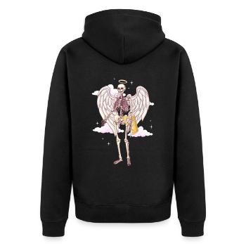 Angelcore Esthétique Gothique Ange Squelette Crâne - Veste à capuche bio Premium Unisexe - noir - Dos - Nico (187cm)
